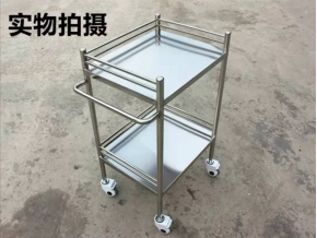 不銹鋼焊接兩層醫(yī)用推車(chē)